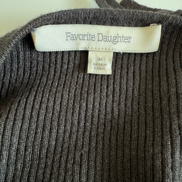 Favorite Daughter Sweater Knit Vneck Attached Bra‎ Halter Charcoal Gray Medium - Picture 5 of 11